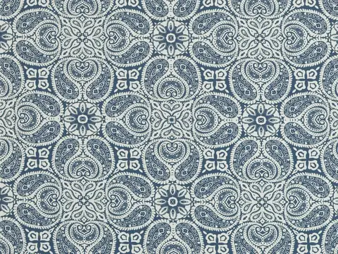 Alendel Bandana drapery fabric swatch in Denim (841)