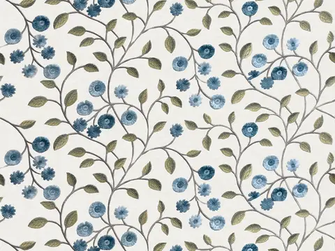 Alendel Bridget drapery fabric swatch in Bluestone (822)