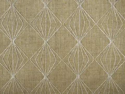 Alendel Chakra drapery fabric swatch in Raffia (2017)