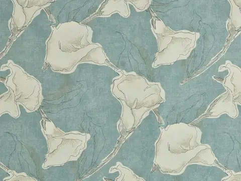 Alendel Civic drapery fabric swatch in Stream (0895)