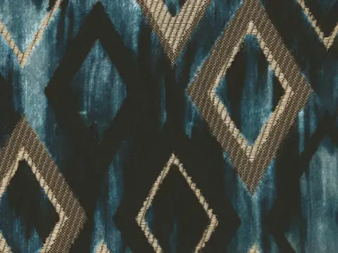 Alendel Debutant drapery fabric swatch in Stream (895)