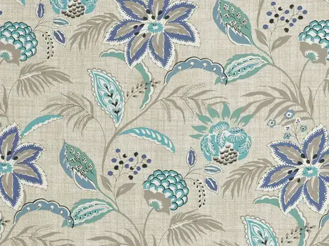 Alendel Easter drapery fabric swatch in Teal (0897)