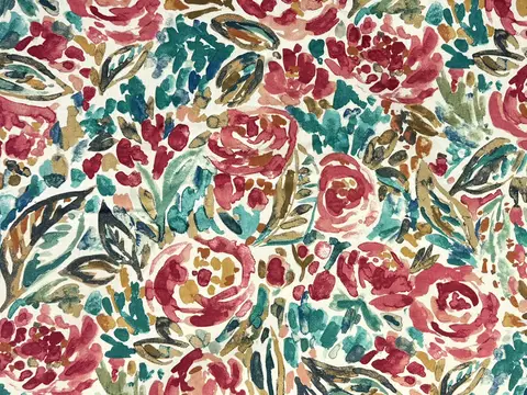 Alendel Flora drapery fabric swatch in Confetti (0660)
