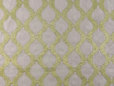 Alendel Huntington drapery fabric swatch in Pistachio (0975)