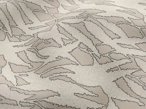 Alendel Hydra drapery fabric swatch in Latte (0289)