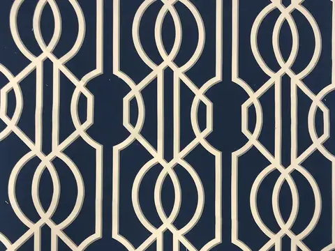Alendel Ironwork drapery fabric swatch in Indigo (848)