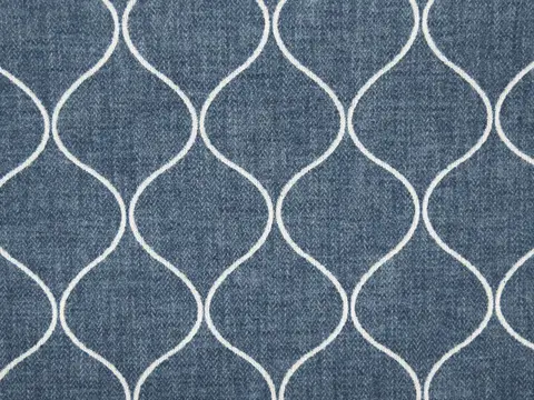 Alendel Nouveau drapery fabric swatch in Denim (0841)