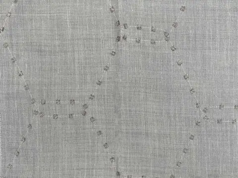 Alendel Sparkle sheer fabric swatch in Pewter (4051)