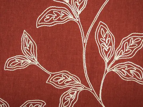 Alendel Tantra drapery fabric swatch in Cinnabar (593)