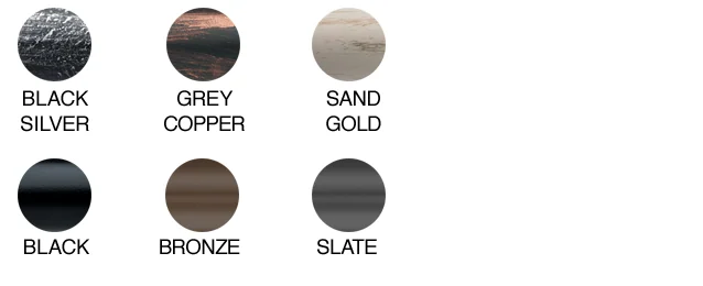 Forest Porto iron pole finish swatches