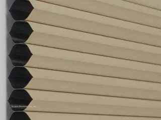 Lutron Monaco Single-Cell Room-Darkening shade fabric swatch in Beige (RD-SL-BE-V)