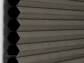 Lutron Monaco Single-Cell Room-Darkening shade fabric swatch in Pebble (RD-SL-PE-V)