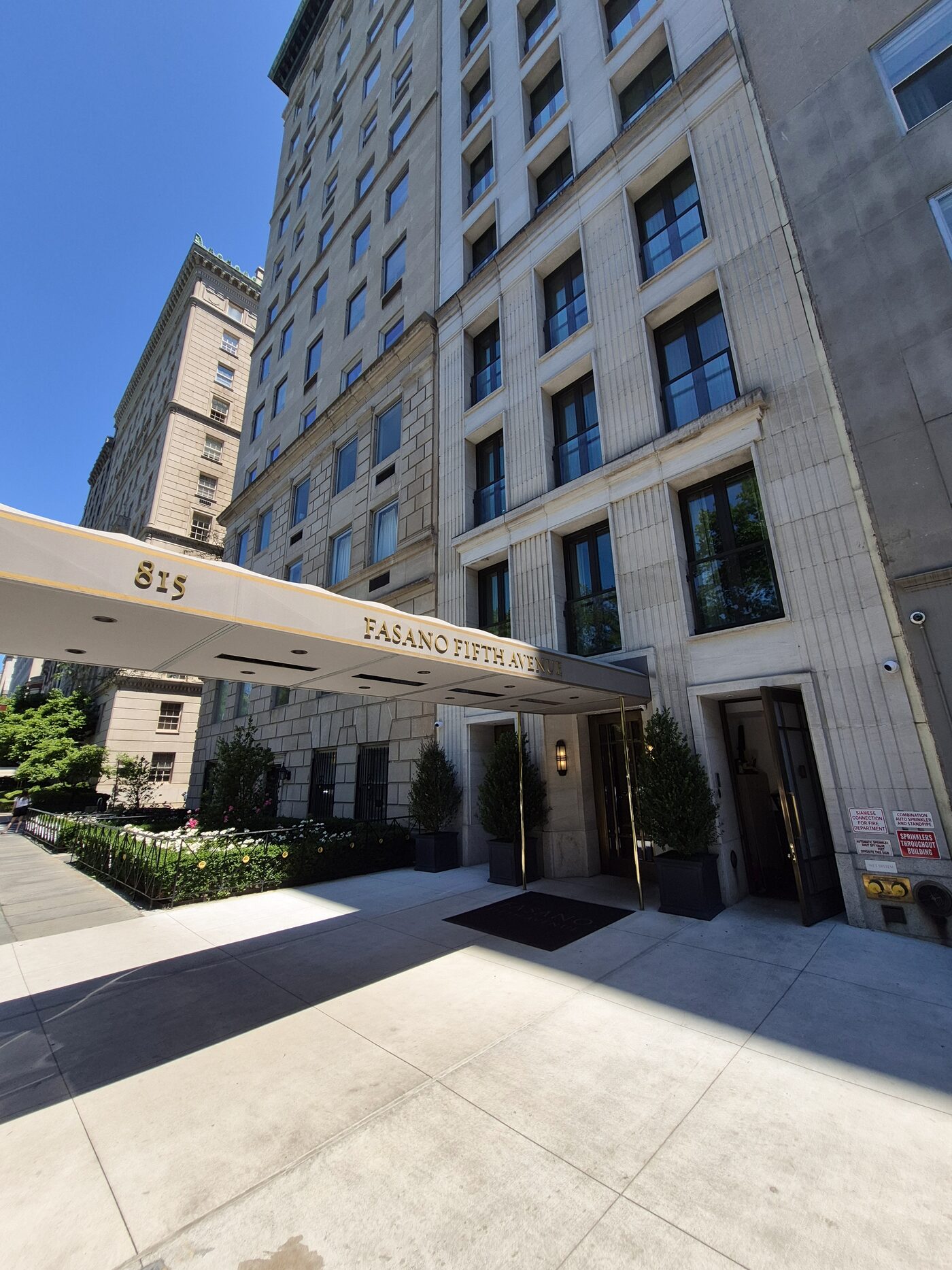 The 815 Fifth Avenue canopy at Fasano Fifth Avenue, New York