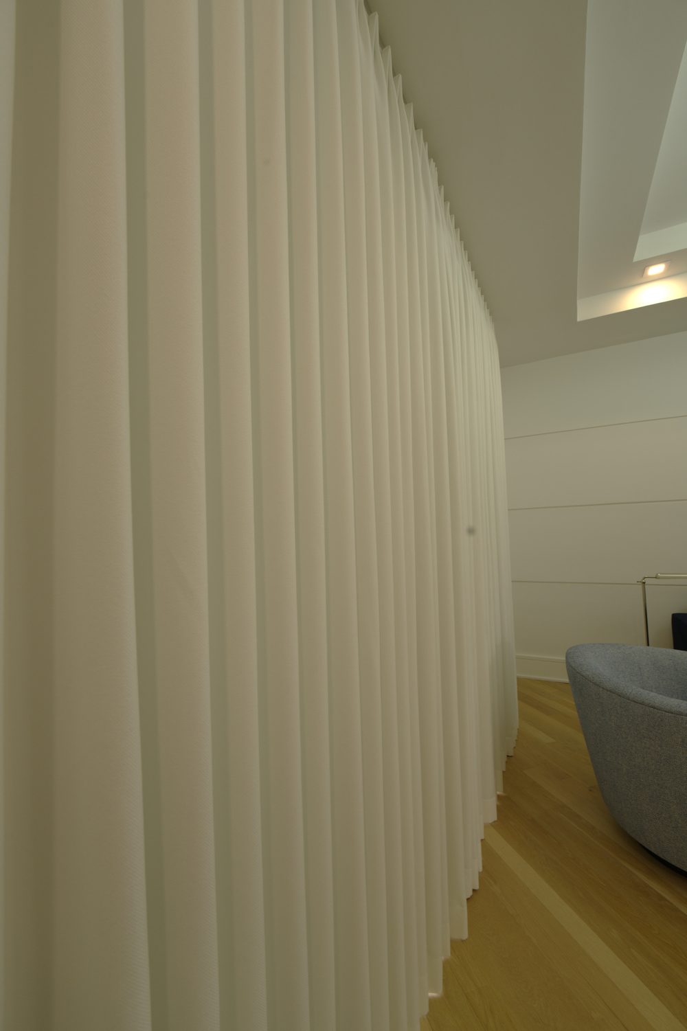 Ripplefold drapery wave detail in a Boca Raton home