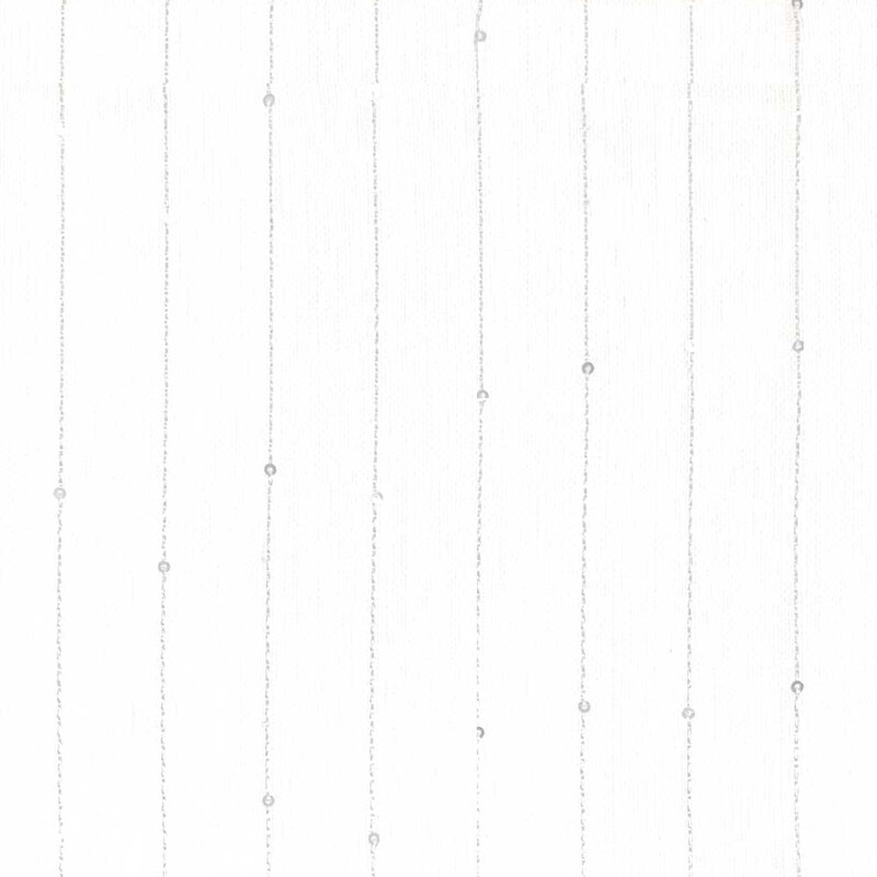 Alendel Glitz 0100 White striped sheer fabric swatch