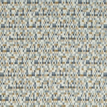 Kravet Design 34697-521 fabric swatch, blue, tan and cream woven check