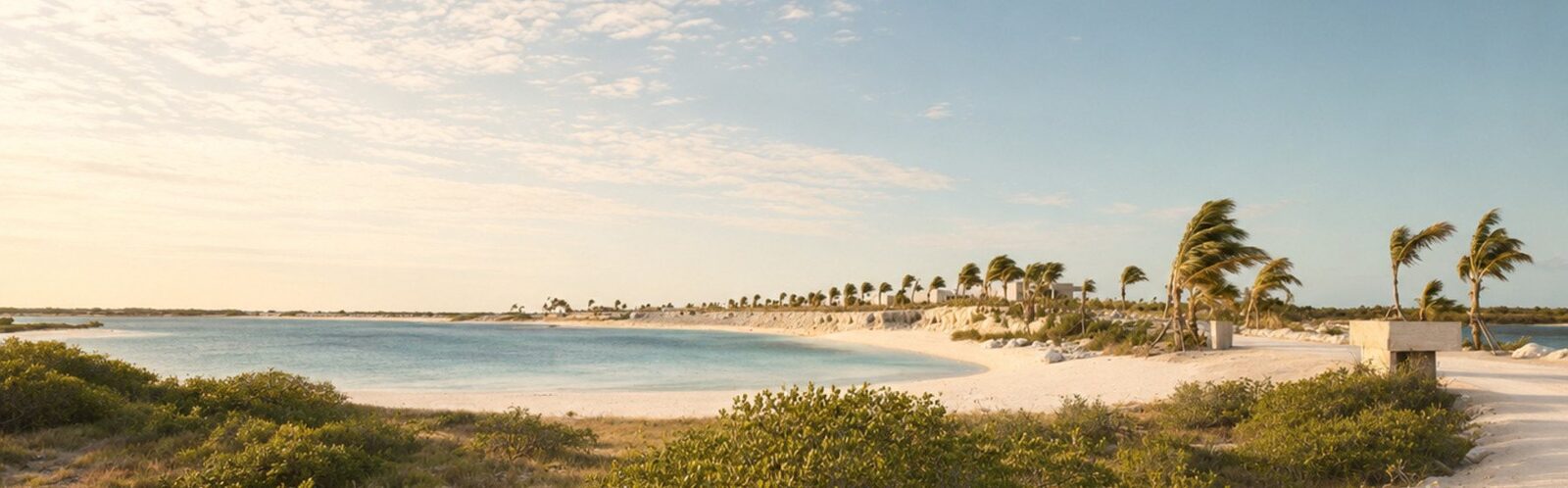 Caribbean island panorama, service areas for Exotic Shades