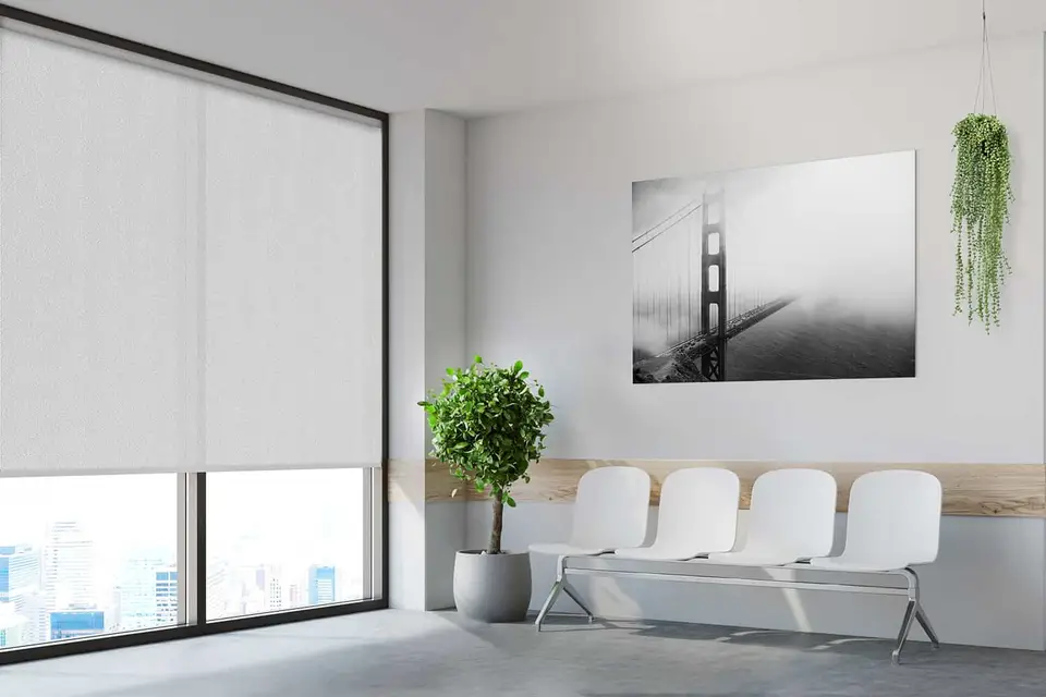D-Screen 5% shade fabric in a room, photo 1 of 2 from TOP Window Covering