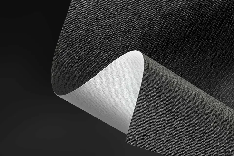 Orient FR Blackout White Backing shade fabric in a room, photo 2 of 2 from TOP Window Covering