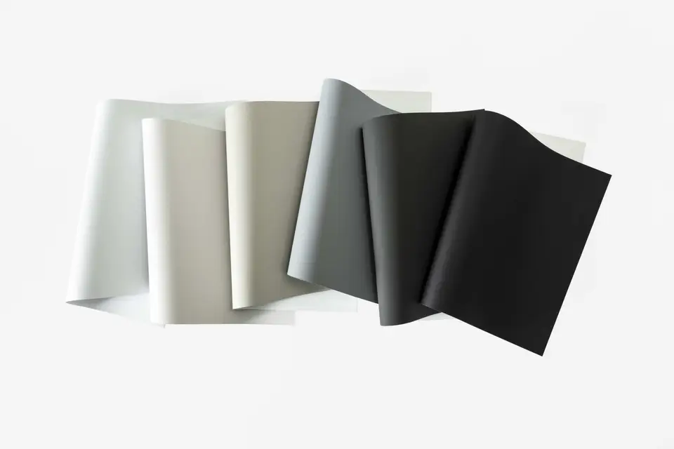 Riva Blackout White Backing shade fabric in a room, photo 3 of 3 from TOP Window Covering