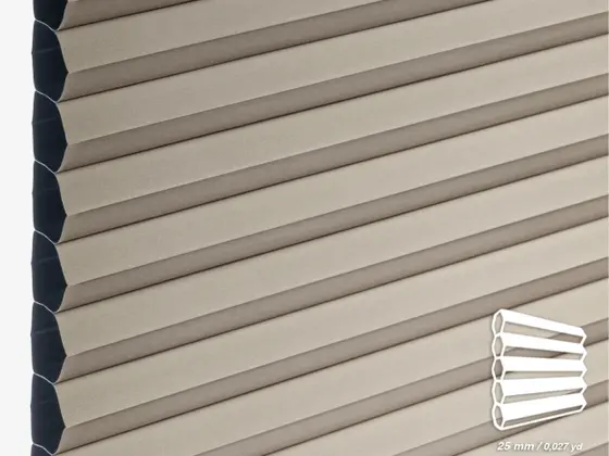 TOP Barolo Blackout 25 mm honeycomb shade fabric swatch in Sand (87617)