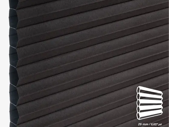 TOP Barolo Blackout 25 mm honeycomb shade fabric swatch in Black (87619)