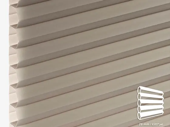 TOP Barolo Translucent 25 mm honeycomb shade fabric swatch in Sand (87517)