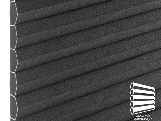 TOP Chianti Blackout honeycomb shade fabric swatch in Black (82419-25/32)