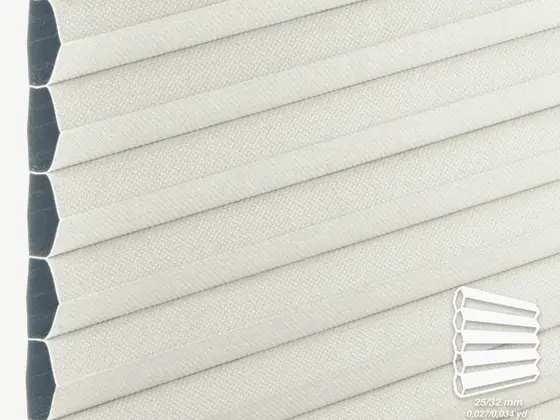 TOP Chianti Blackout honeycomb shade fabric swatch in Light Gray (82434-25/32)