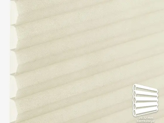 TOP Chianti Translucent honeycomb shade fabric swatch in Ivory (82311-25/32)