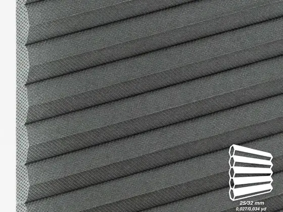 TOP Chianti Translucent honeycomb shade fabric swatch in Dark Gray (82318-25/32)
