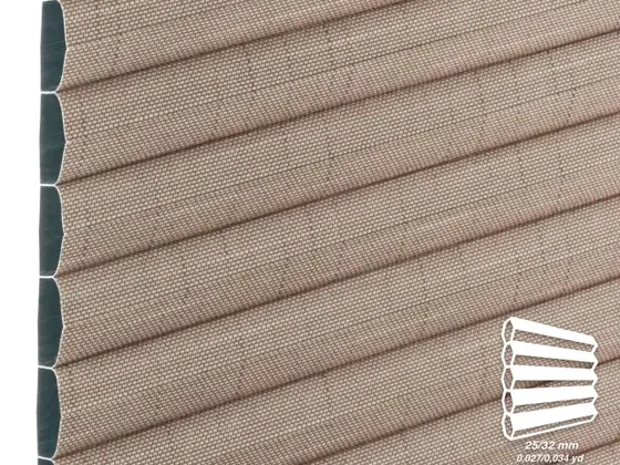 TOP Mogri Blackout honeycomb shade fabric swatch in Brown (83613-25/32)