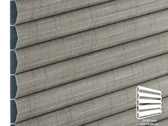 TOP Mogri Blackout honeycomb shade fabric swatch in Dark Gray (83614-25/32)