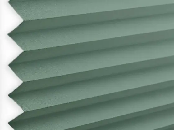 TOP Orient Pleated pleated shade fabric swatch in Green (55017-P-20)