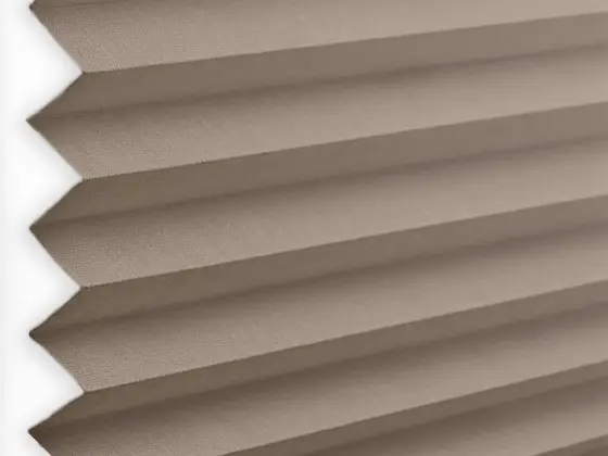 TOP Orient Pleated pleated shade fabric swatch in Nougat (55025-P-20)