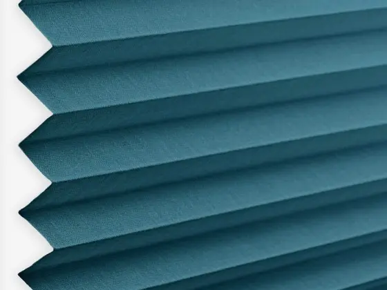 TOP Orient Pleated pleated shade fabric swatch in Argan Blue (55036-P-20)