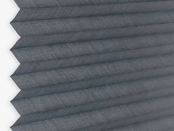 TOP Orient Transparent Pleated pleated shade fabric swatch in Cool (57009-P-20)