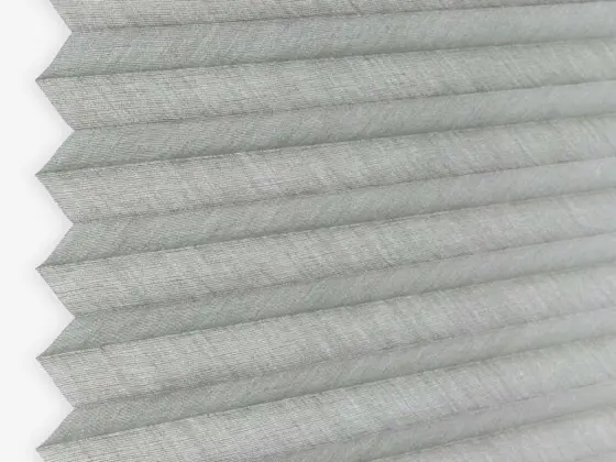 TOP Orient Transparent Pleated pleated shade fabric swatch in Neutral Gray (57011-P-20)