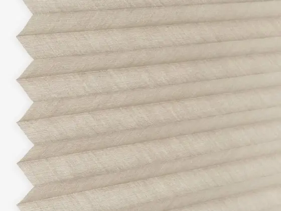 TOP Orient Transparent Pleated pleated shade fabric swatch in Sand (57026-P-20)