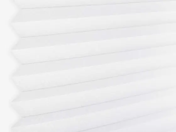 TOP Orient Transparent Pleated pleated shade fabric swatch in Optical White (57032-P-20)