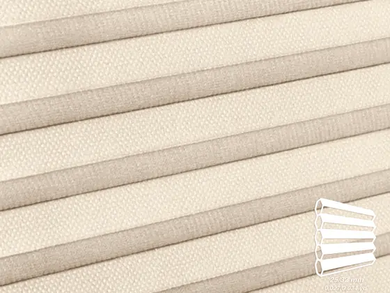 TOP Primitivo Blackout honeycomb shade fabric swatch in Cream (82612-25)
