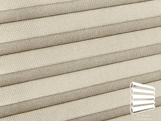 TOP Primitivo Blackout honeycomb shade fabric swatch in Sand (82613-25/32)
