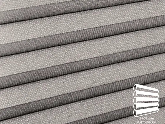 TOP Primitivo Blackout honeycomb shade fabric swatch in Gray (82617-25/32)