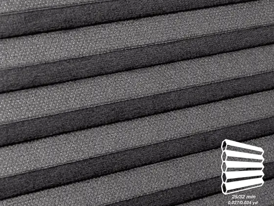 TOP Primitivo Blackout honeycomb shade fabric swatch in Dark Gray (82618-25)