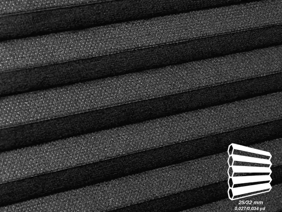TOP Primitivo Blackout honeycomb shade fabric swatch in Black (82619-25)