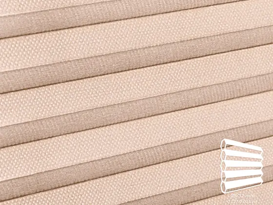 TOP Primitivo Blackout honeycomb shade fabric swatch in Crystal (82622-25)