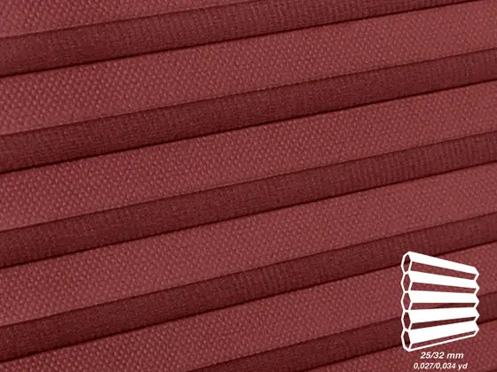 TOP Primitivo Blackout honeycomb shade fabric swatch in Pomegranate (82624-25)