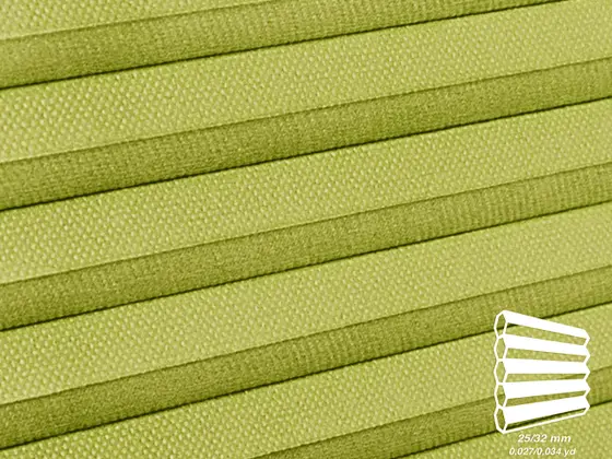 TOP Primitivo Blackout honeycomb shade fabric swatch in Apple Green (82627-25)