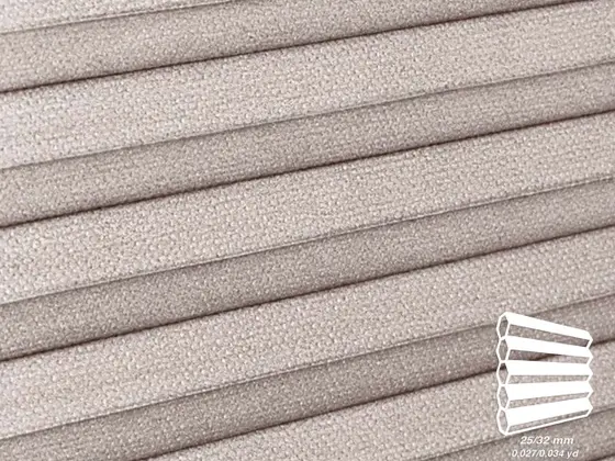 TOP Primitivo Blackout honeycomb shade fabric swatch in Light Gray (82634-25/32)