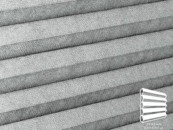 TOP Primitivo Translucent honeycomb shade fabric swatch in Gray (82517)